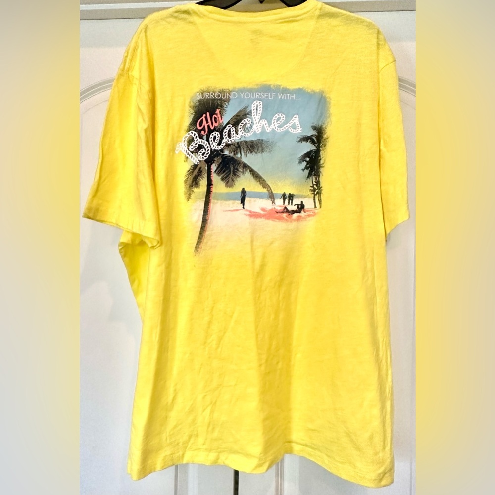 Ocean & Coast YellowGraphic T-Shirt Surround yourself w/Hot Beaches NWT Size XXL